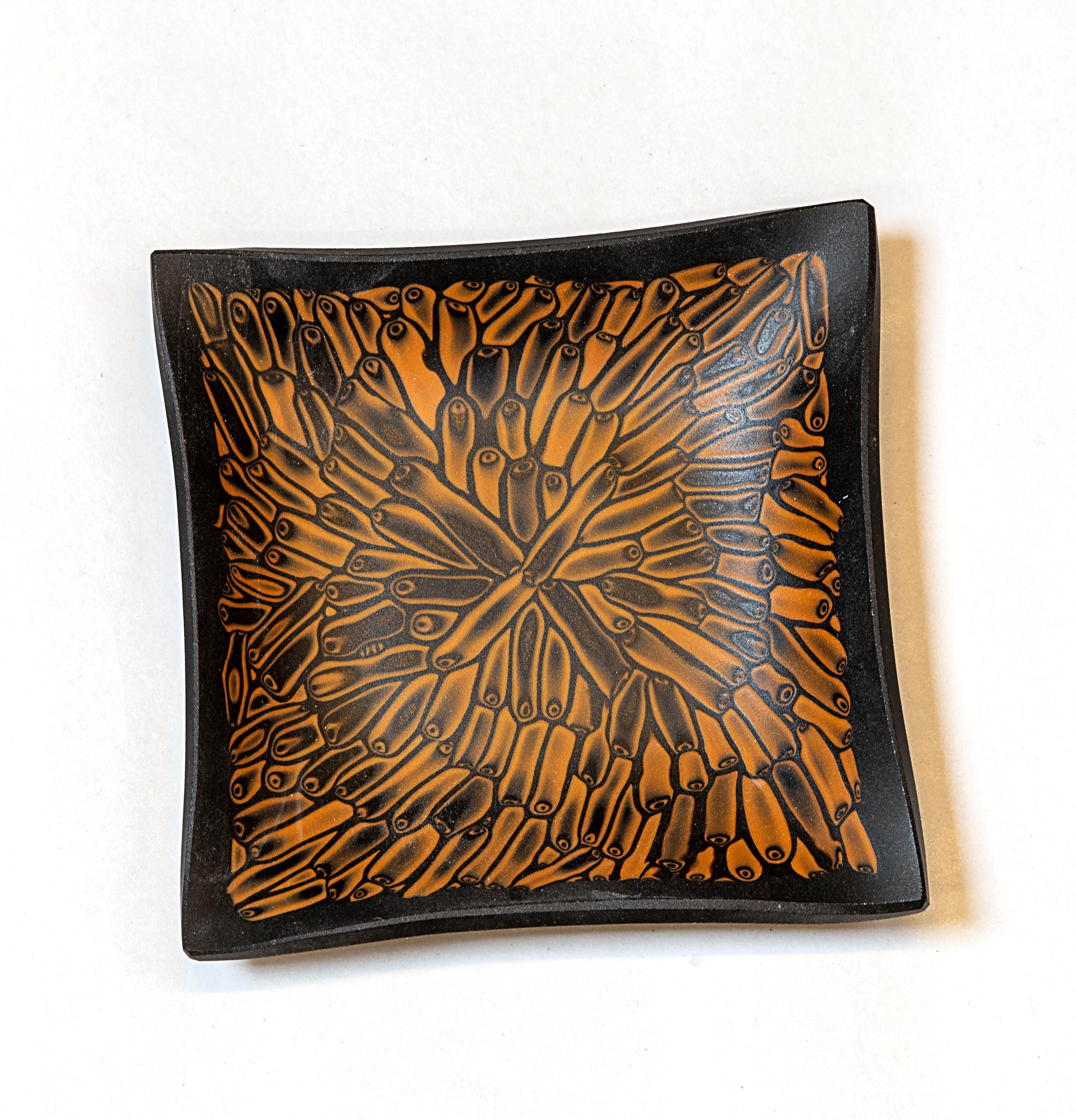 Murrina glass plate. Traditional Murano glass object. Original gift. Unobtainable single piece.