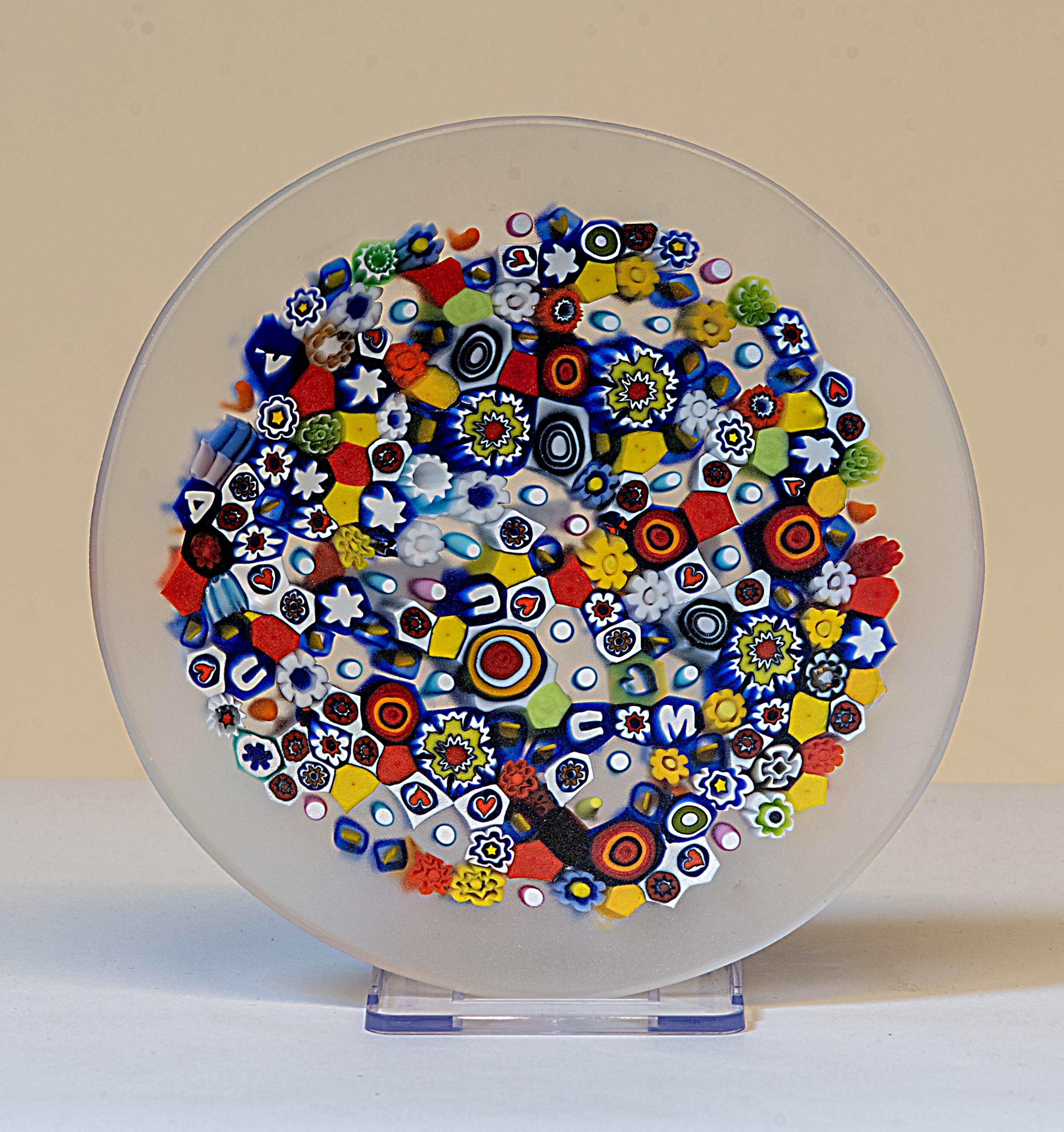 Murrina glass plate. Traditional Murano glass object. Original gift. Unobtainable single piece.