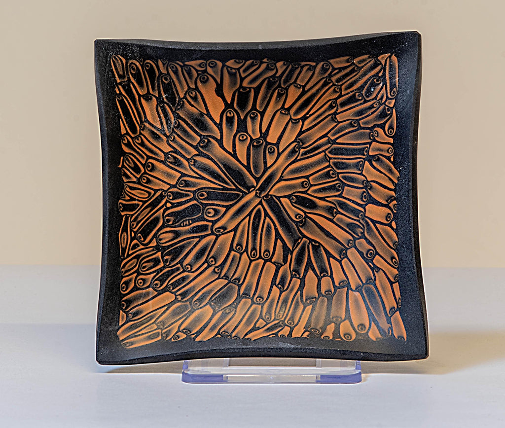 Murrina glass plate. Traditional Murano glass object. Original gift. Unobtainable single piece.
