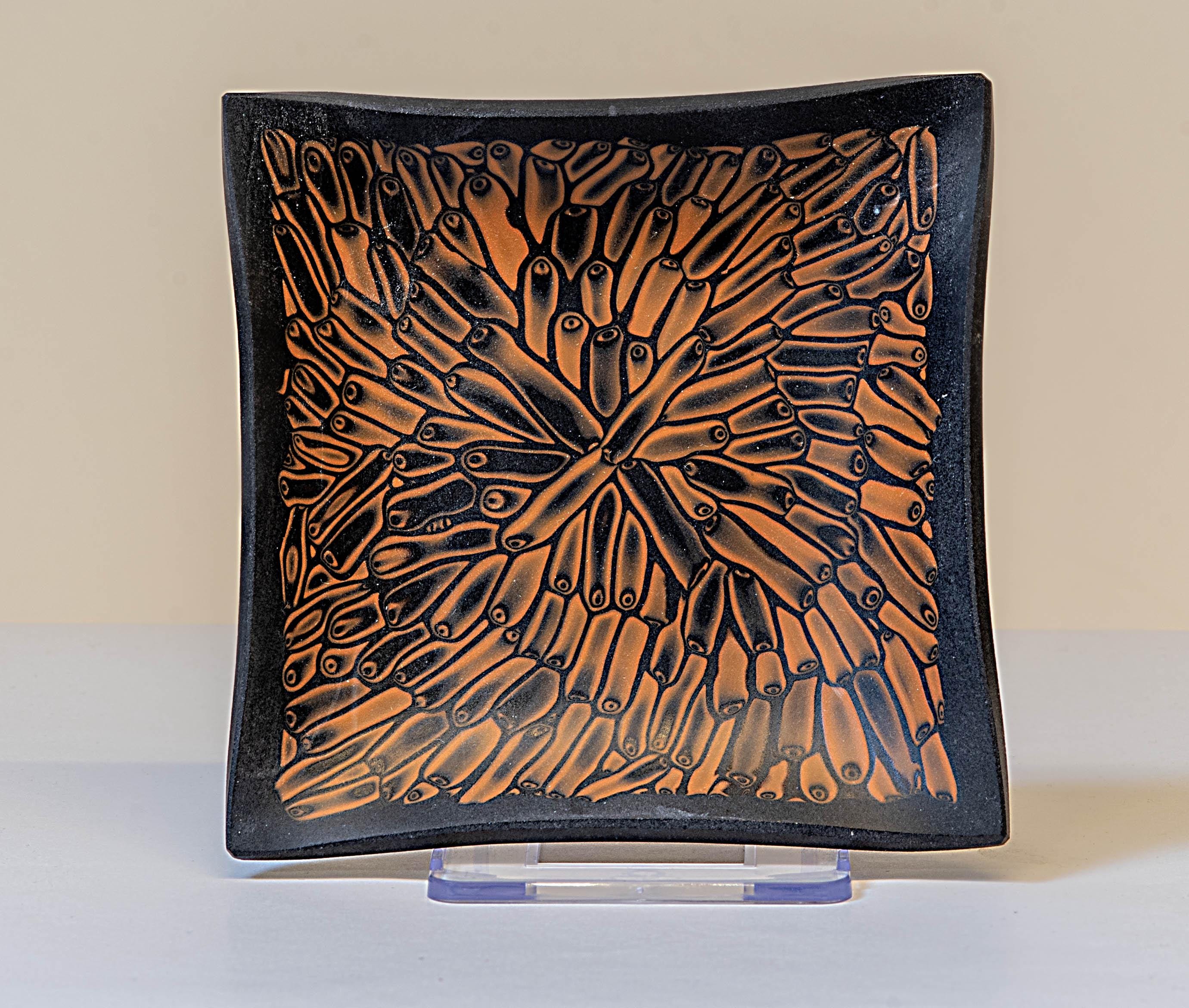 Murrina glass plate. Traditional Murano glass object. Original gift. Unobtainable single piece.