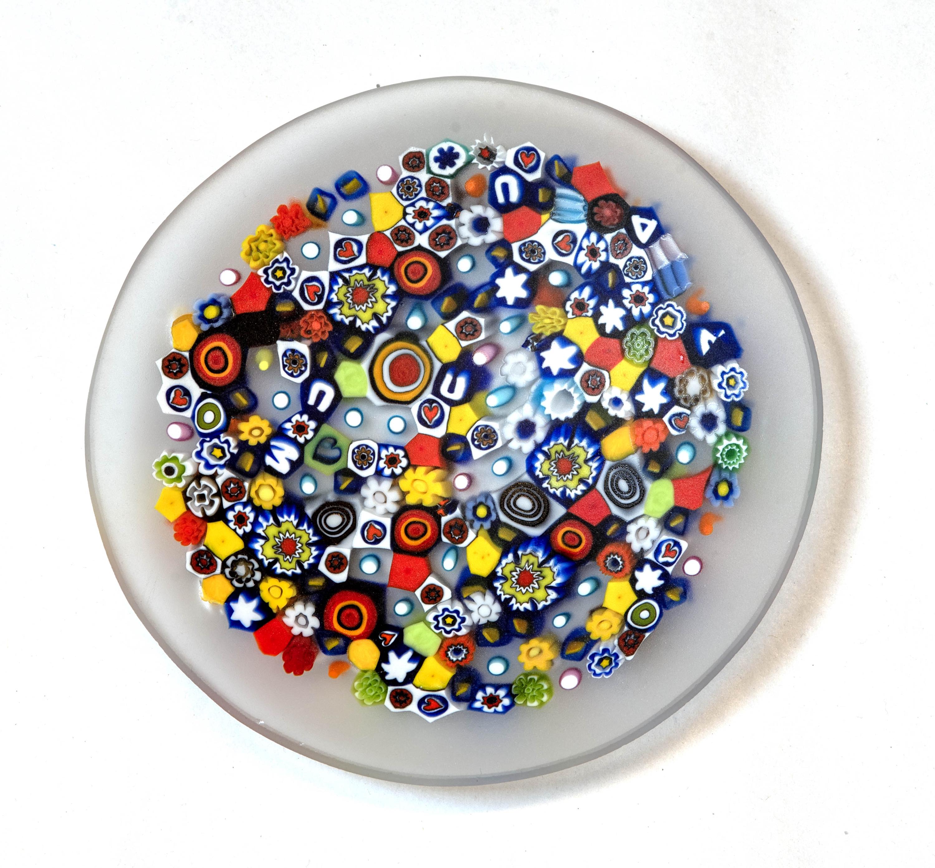 Murrina glass plate. Traditional Murano glass object. Original gift. Unobtainable single piece.