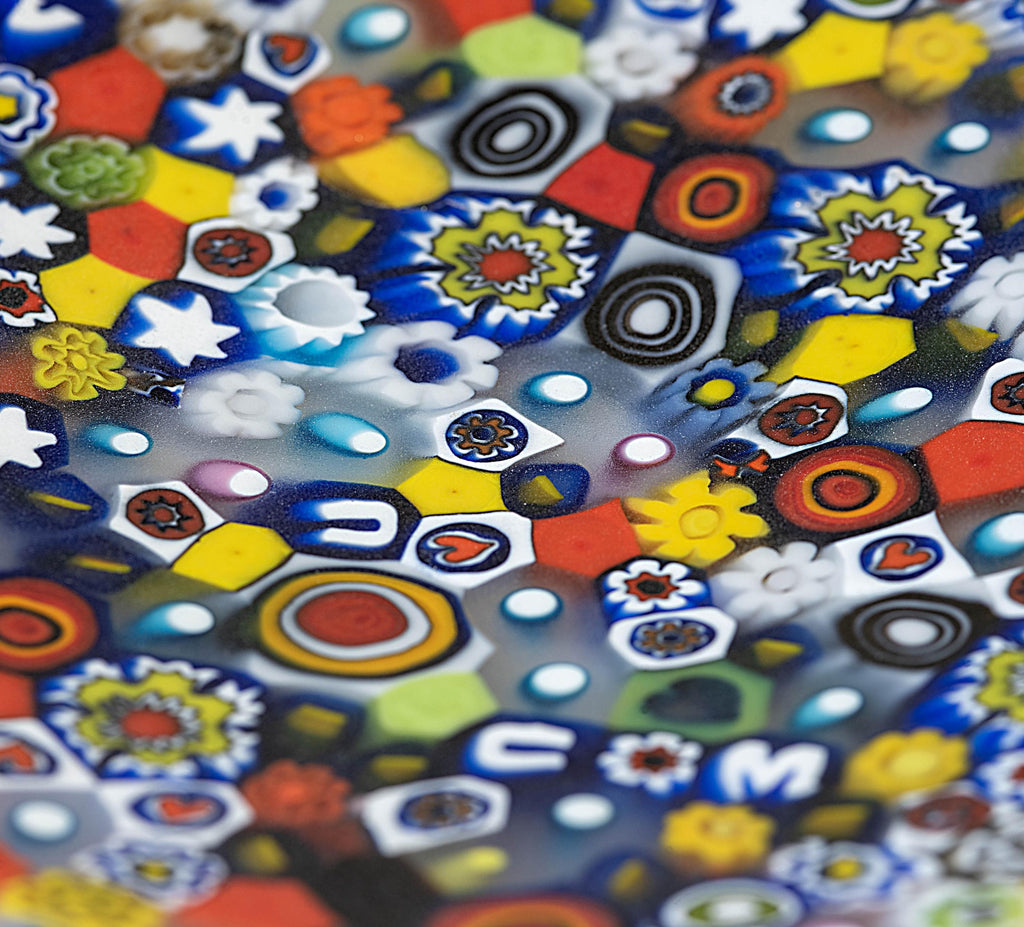 Murrina glass plate. Traditional Murano glass object. Original gift. Unobtainable single piece.