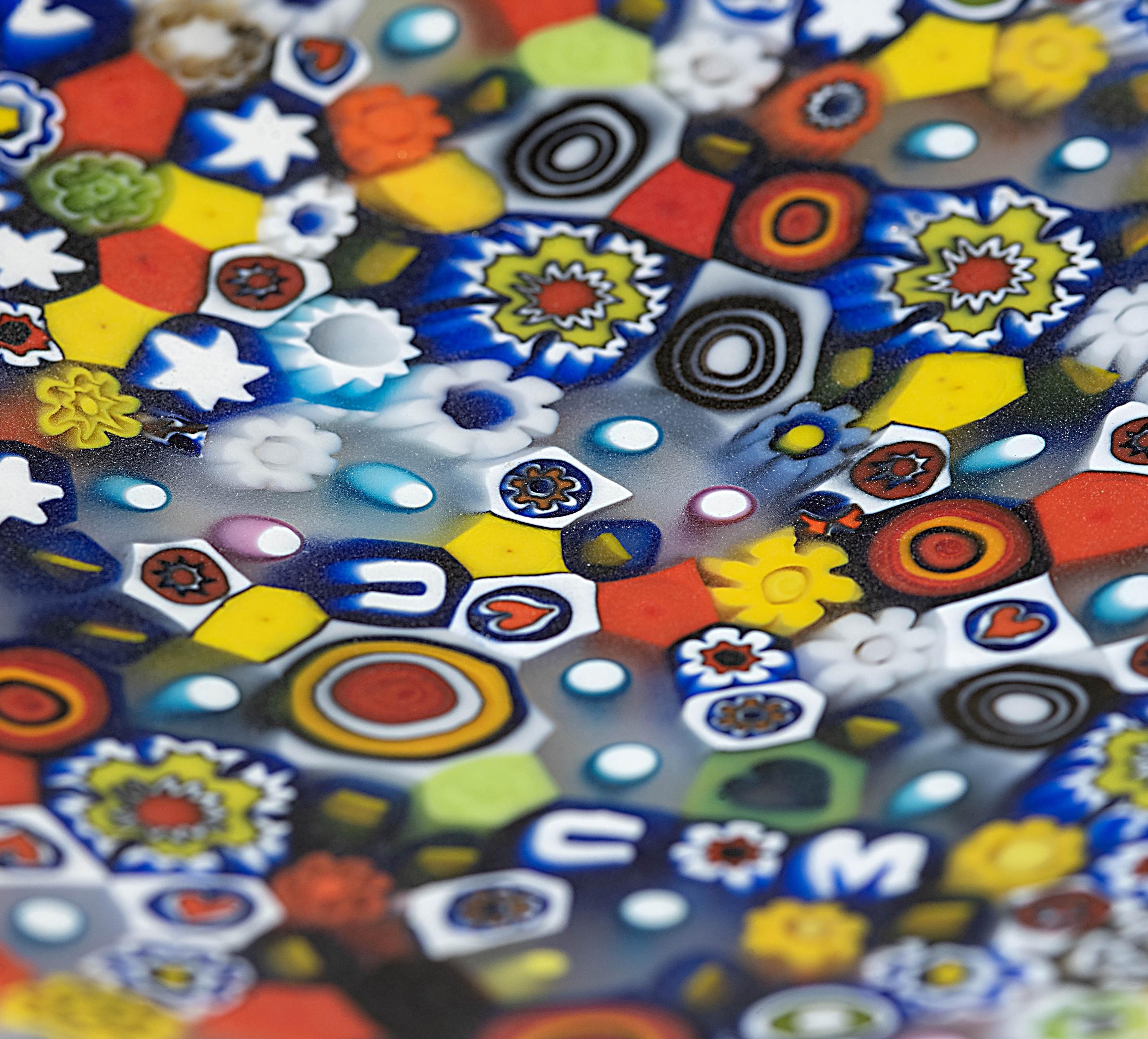 Murrina glass plate. Traditional Murano glass object. Original gift. Unobtainable single piece.