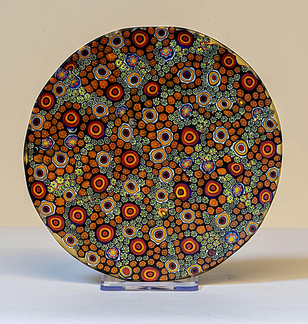 Murrina glass plate. Traditional Murano glass object. Original gift. Unobtainable single piece.