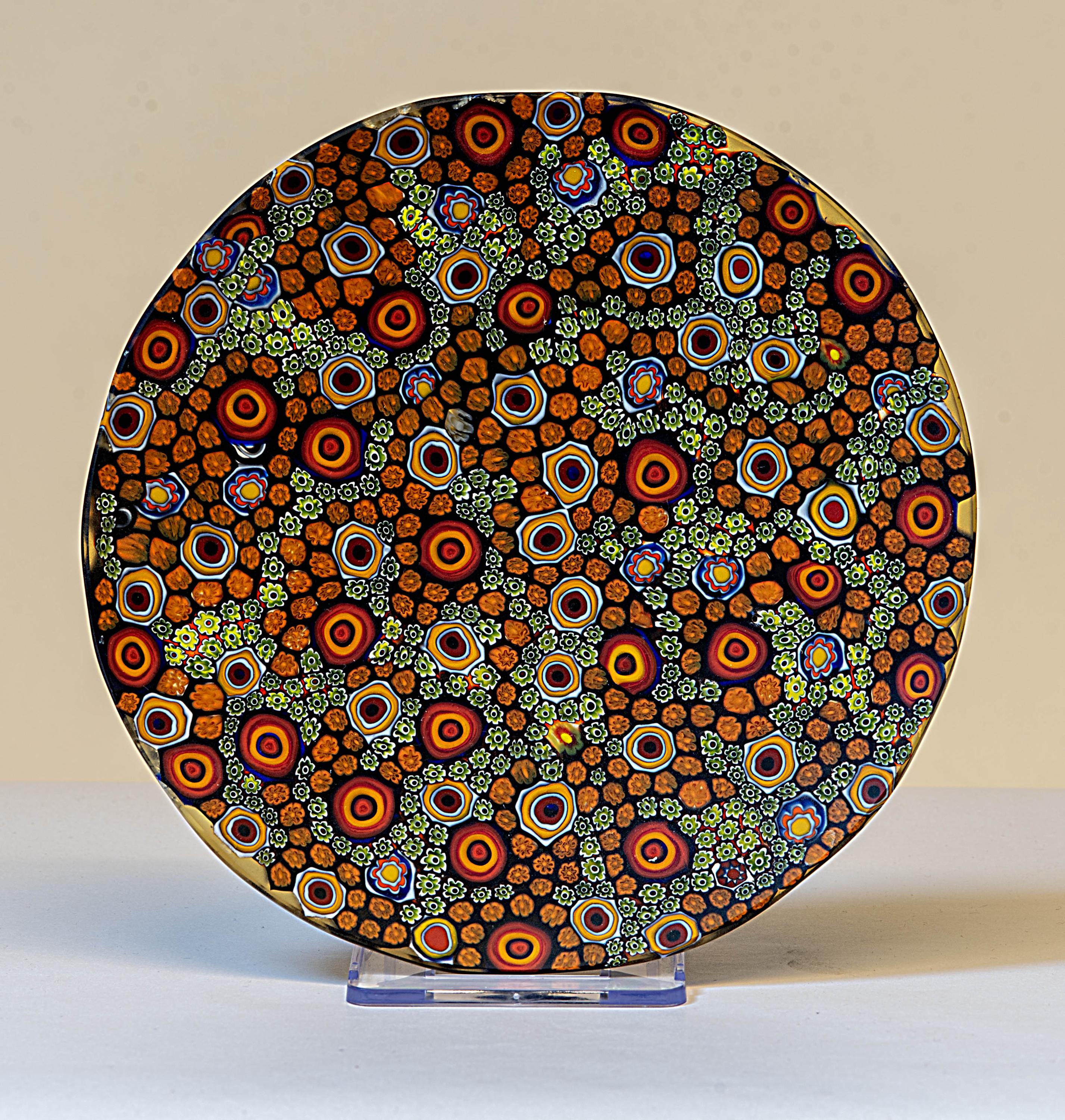 Murrina glass plate. Traditional Murano glass object. Original gift. Unobtainable single piece.