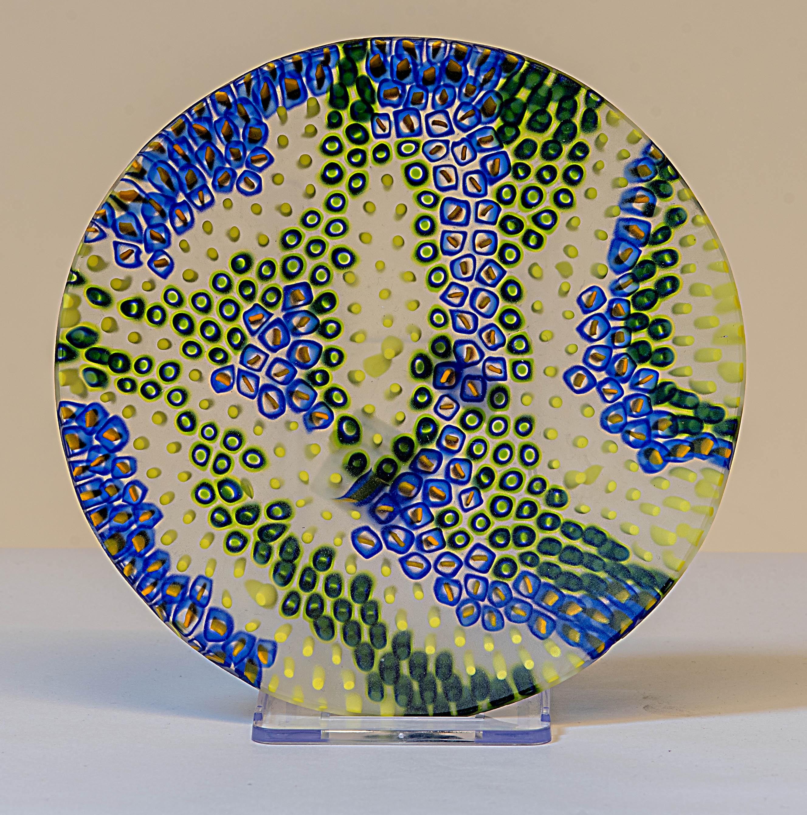 Murrina glass plate. Traditional Murano glass object. Original gift. Unobtainable single piece.