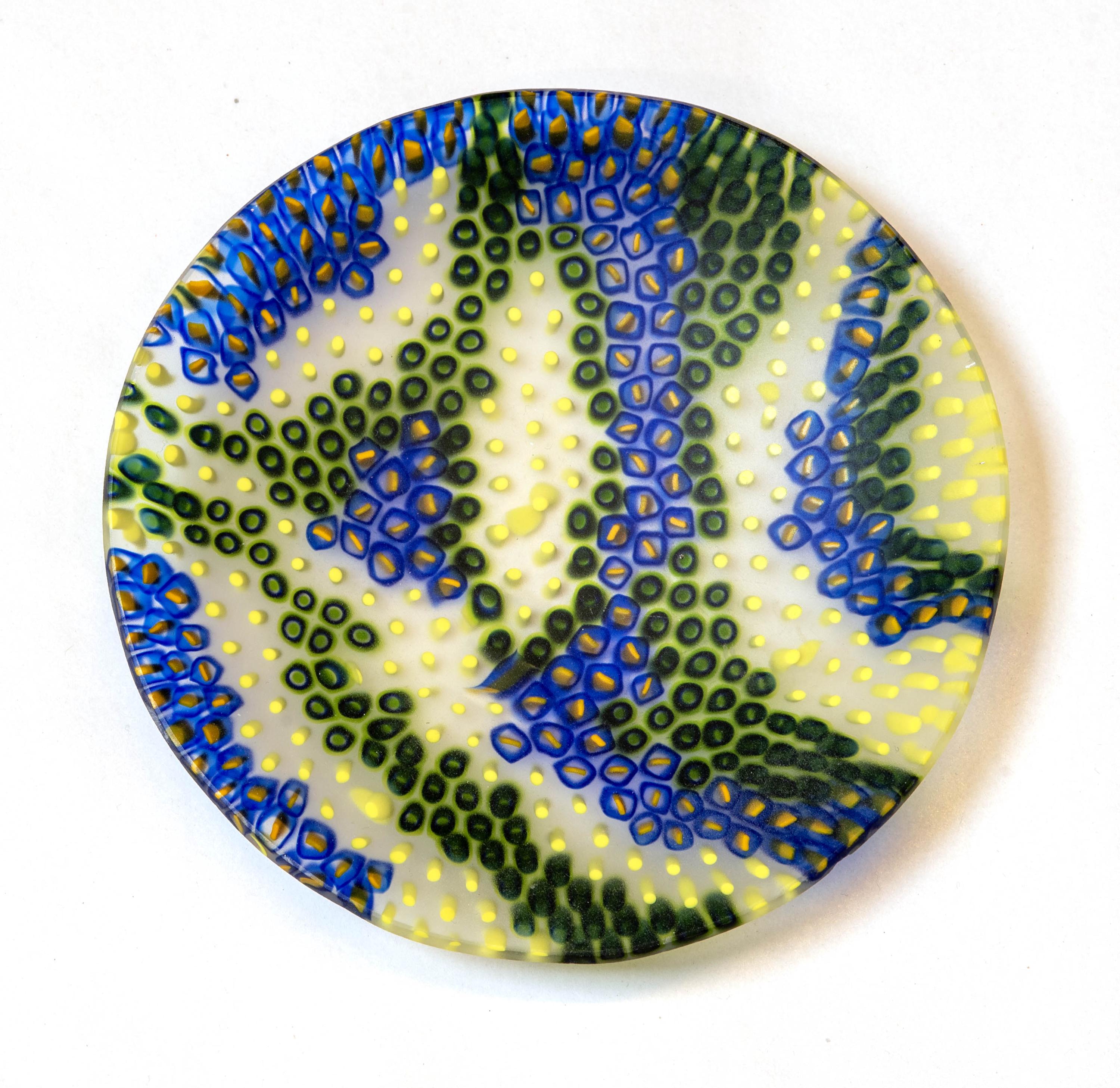 Murrina glass plate. Traditional Murano glass object. Original gift. Unobtainable single piece.