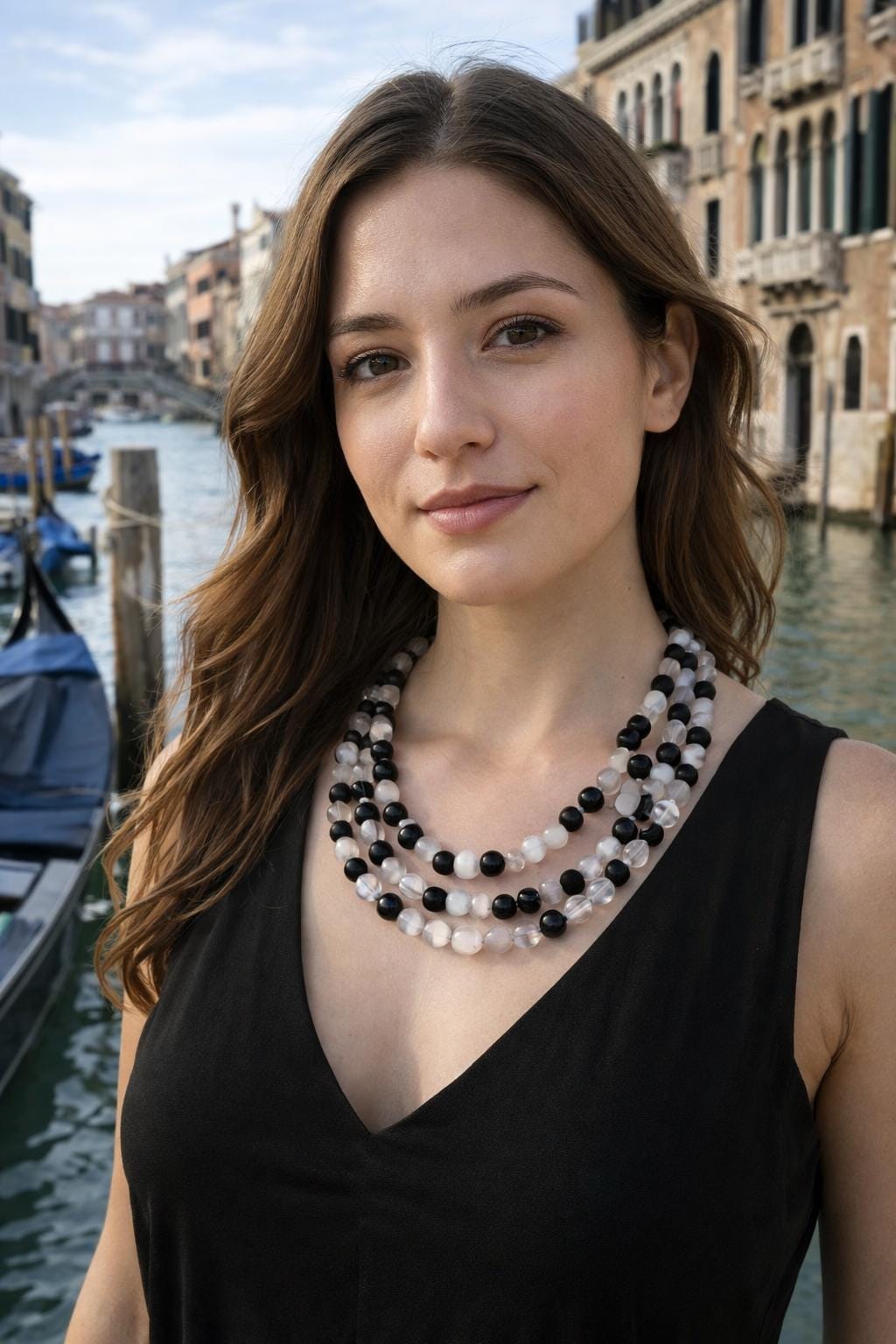 Murano glass necklace handmade by Cesare Sent original made in Italy very long elegant necklace sandblasted glass beads Statement necklace