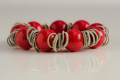 Bracelet Murano glass bracelet handmade in Murano by Cesare Sent original made in Italy red fashion elegant crafts glass jewelery