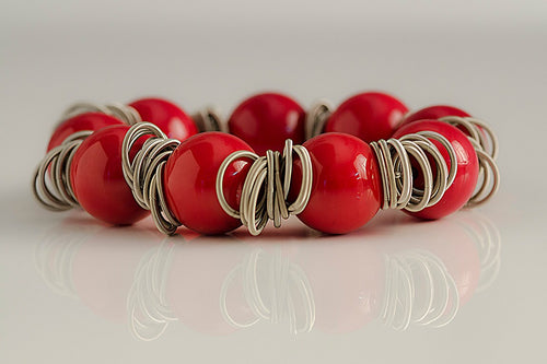Bracelet Murano glass bracelet handmade in Murano by Cesare Sent original made in Italy red fashion elegant crafts glass jewelery