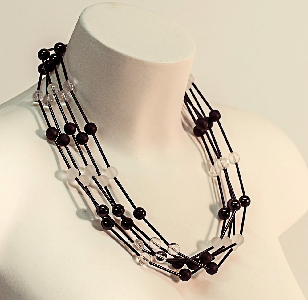 statement necklace, statement necklace for women, multicolor statement necklace, multiwire necklace, Murano glass necklace, Italy craft.