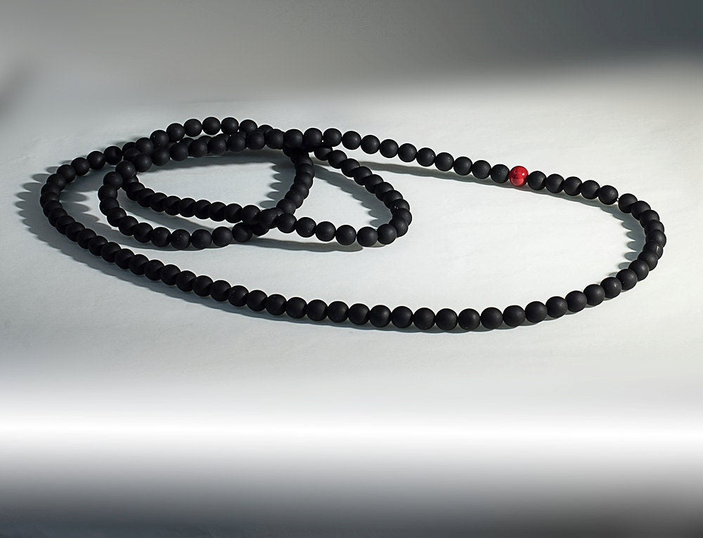 Murano glass necklace handmade by Cesare Sent original made in Italy very long elegant necklace sandblasted glass beads Statement necklace