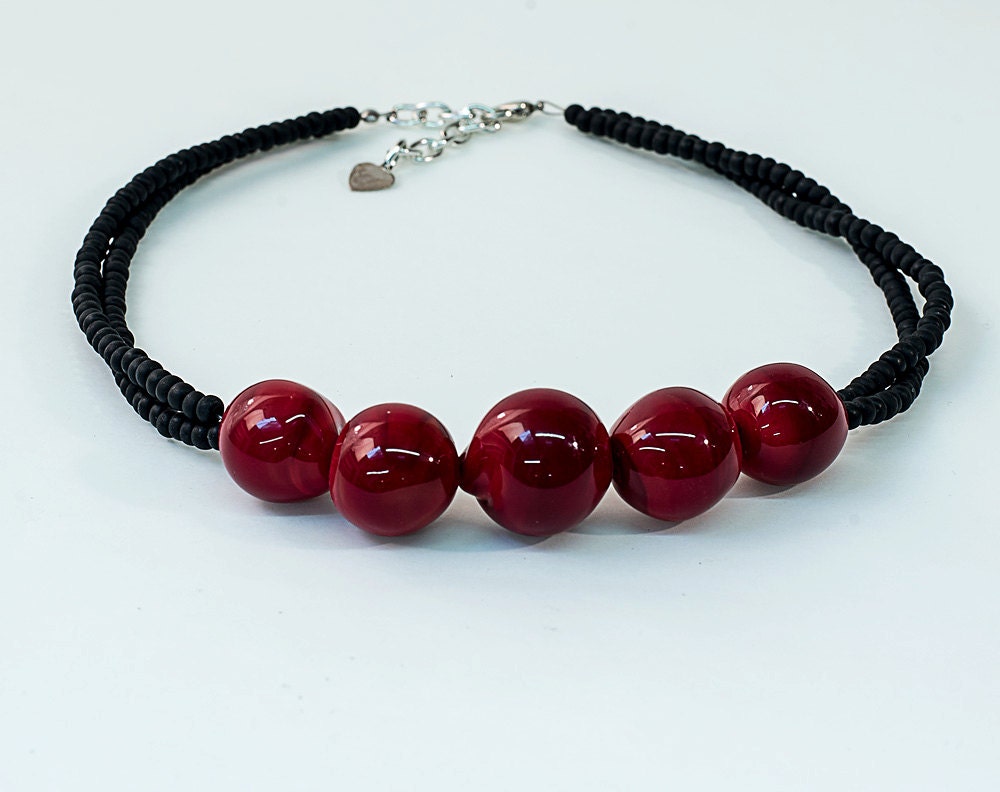 Murano Glass Necklace handmade in Murano by Cesare Sent original made in Italy - Statement necklace Phone essential to ship.