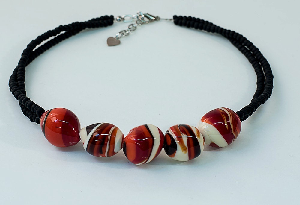 Murano Glass Necklace handmade in Murano by Cesare Sent original made in Italy - Statement necklace Phone essential to ship.