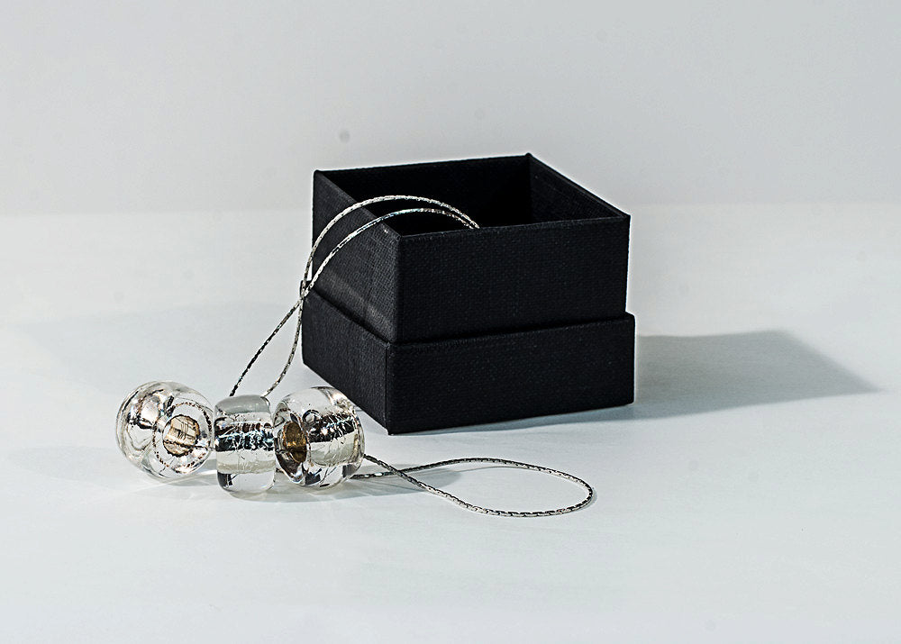 FLY3 Murano glass necklace handmade in Murano by Cesare Sent original made in Italy elegant refined different silver leaf crafts jewelery