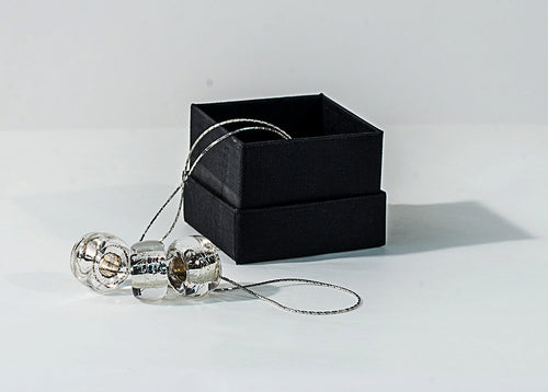 FLY3 Murano glass necklace handmade in Murano by Cesare Sent original made in Italy elegant refined different silver leaf crafts jewelery