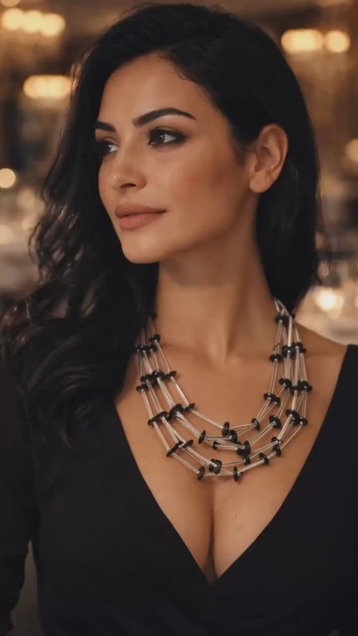 VIX  Murano glass necklace made in Murano by Cesare Sent original made in Italy glass 5 necklaces in one very different fashion handmade