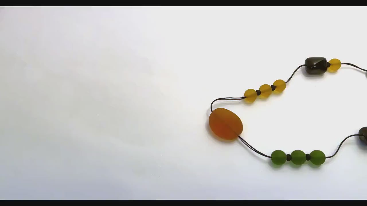 Murano glass necklace, glass necklace, Murano jewelry,  Made in Italy, Cesare Sent original sandblasted beads crafts lampwork long necklace