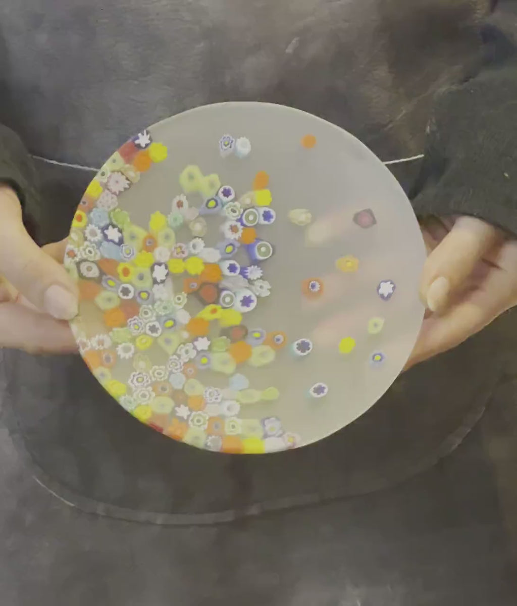 Murrina glass plate. Traditional Murano glass object. Original gift. Unobtainable single piece.