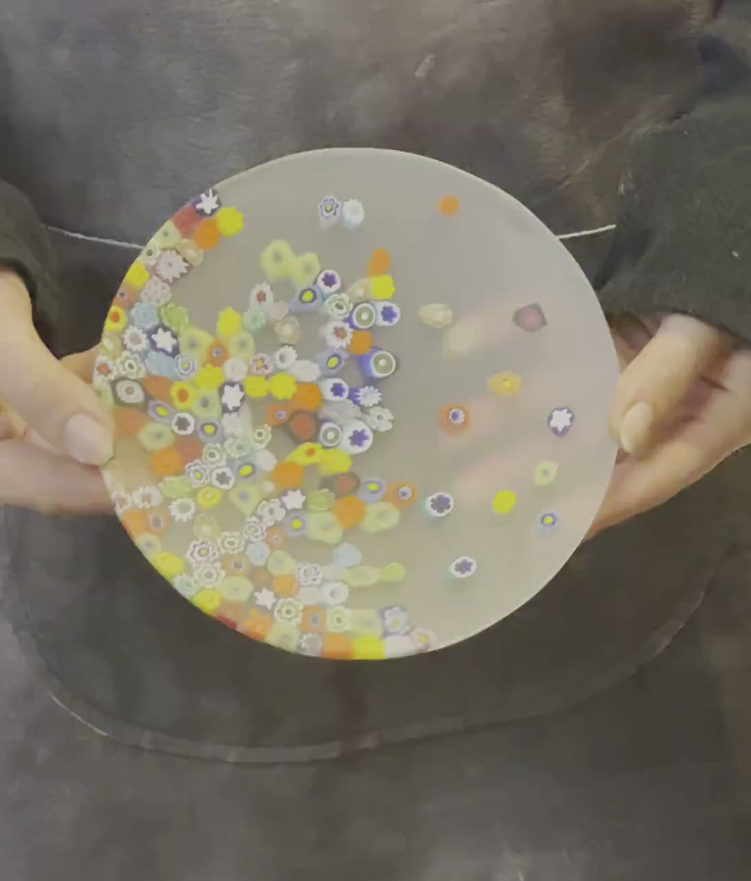 Murrina glass plate. Traditional Murano glass object. Original gift. Unobtainable single piece.