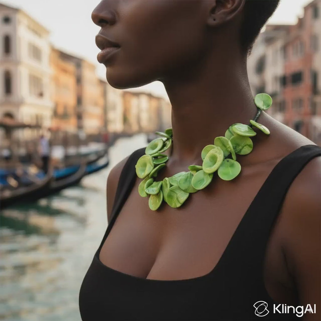 Handmade Murano Glass Petal Necklace: Lampworked Italian Jewelry