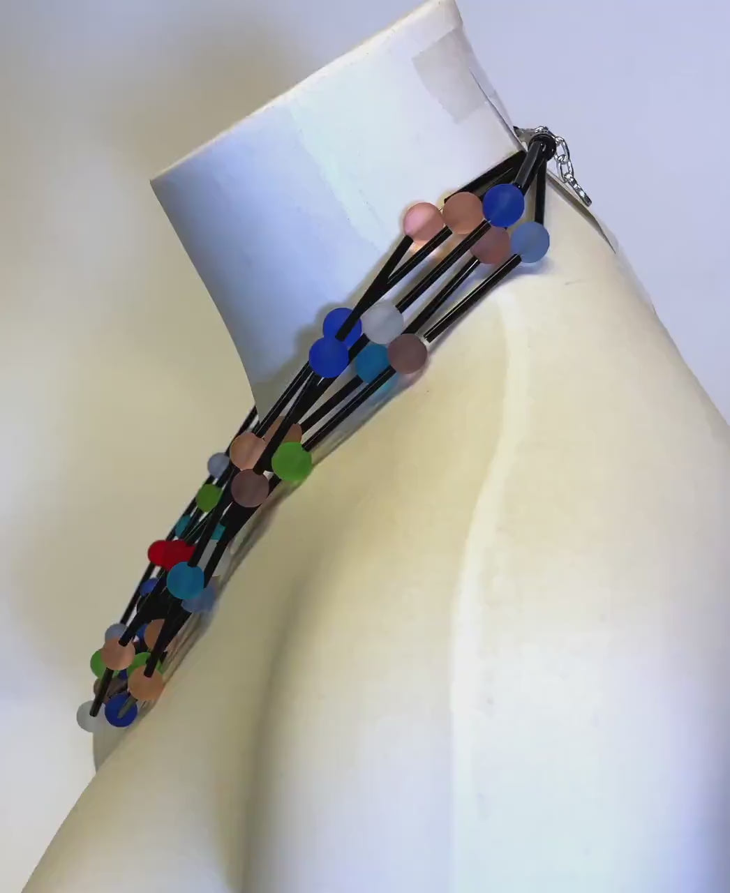 statement necklace, statement necklace for women, multicolor statement necklace,  multiwire necklace, Murano glass necklace, Italy craft.