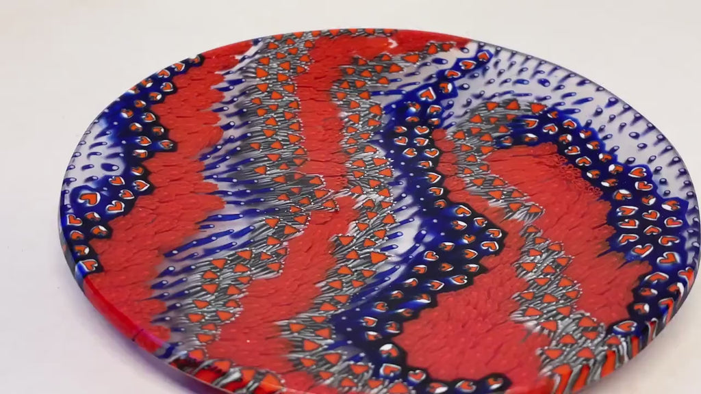 Murrina glass plate. Traditional Murano glass object. Original gift. Unobtainable single piece.
