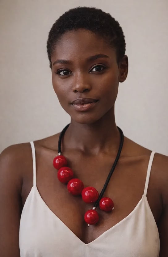 Blown glass  necklace -Glass bubbles -